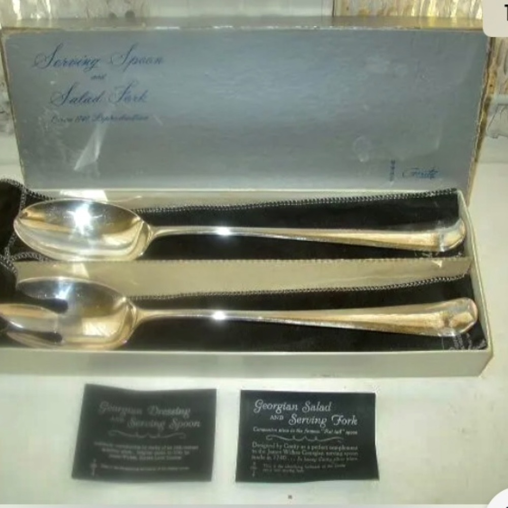 Exquisite, Gerity Salad Serving Set,1740 Museum Piece Repro in Box